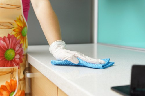 Carpet cleaning safety equipment and prepared workspace