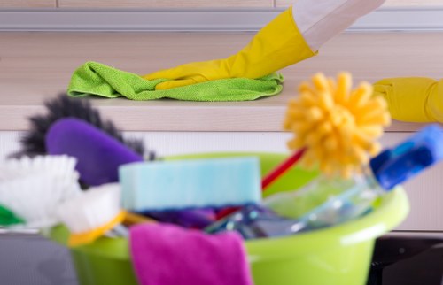 Carpet cleaners applying controlled cleaning procedures indoors