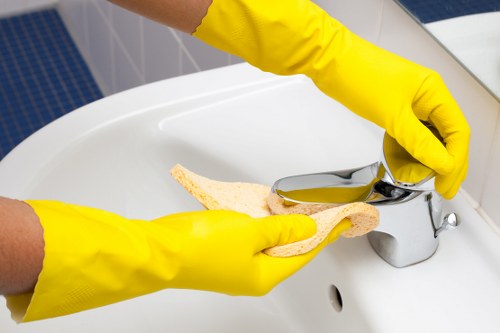 Deep bathroom cleaning during end of tenancy cleaning in N8